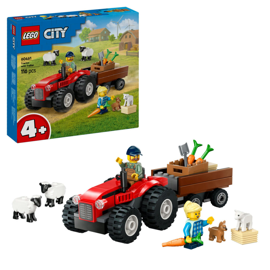 LEGO Röd jordbrukstraktor med släp och får 60461