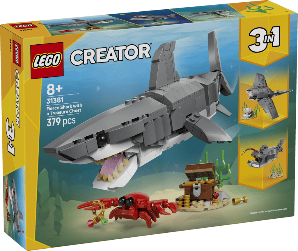 LEGO Vildsint haj med skattkista 31381
