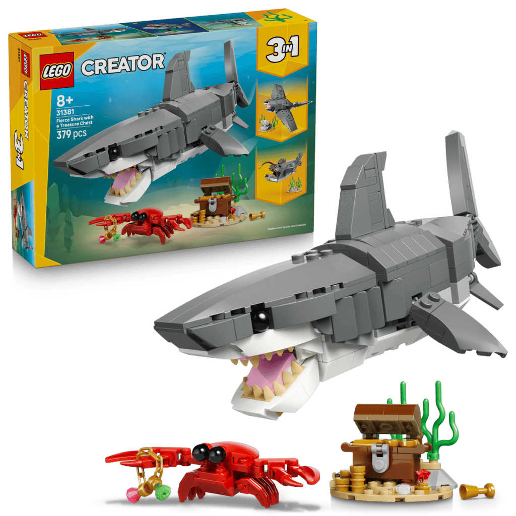 LEGO Vildsint haj med skattkista 31381