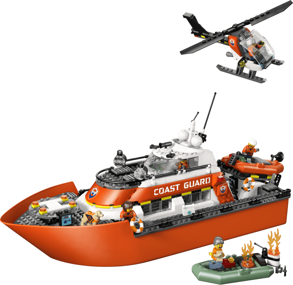 LEGO Kustbevakningens räddningsbåt och helikopter 60504